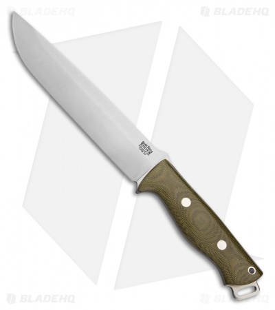 Bark River Bravo II 3V Fixed Blade Knife Green Canvas Micarta (7.00" CPM-3V)